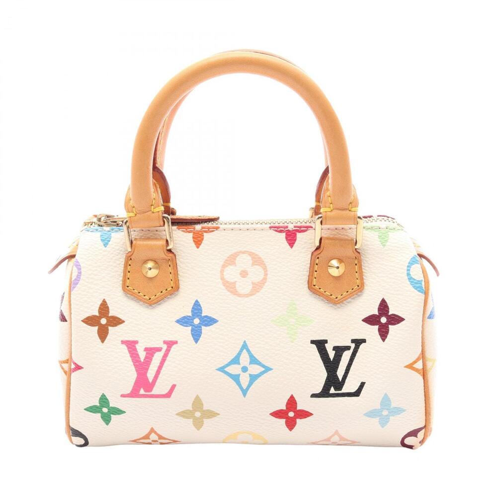 Louis Vuitton Mini Speedy Monogram Multicolor Blanc Handbag, Coated Canvas an...